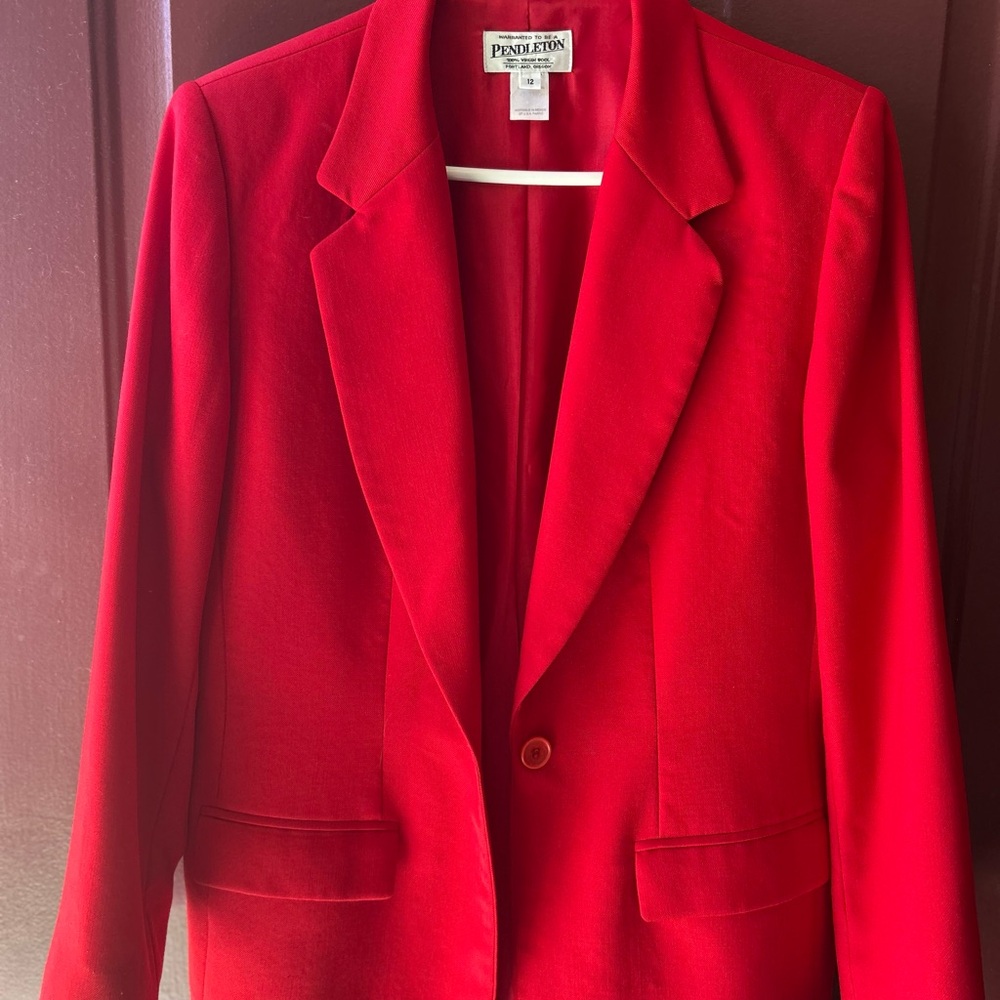 SOLD! Pendleton Women's 100% virgin wool Red Blazer